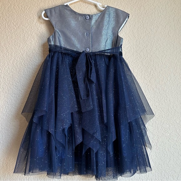 Midnight Blue Sparkly Girl Dress 3T - Picture 3 of 11